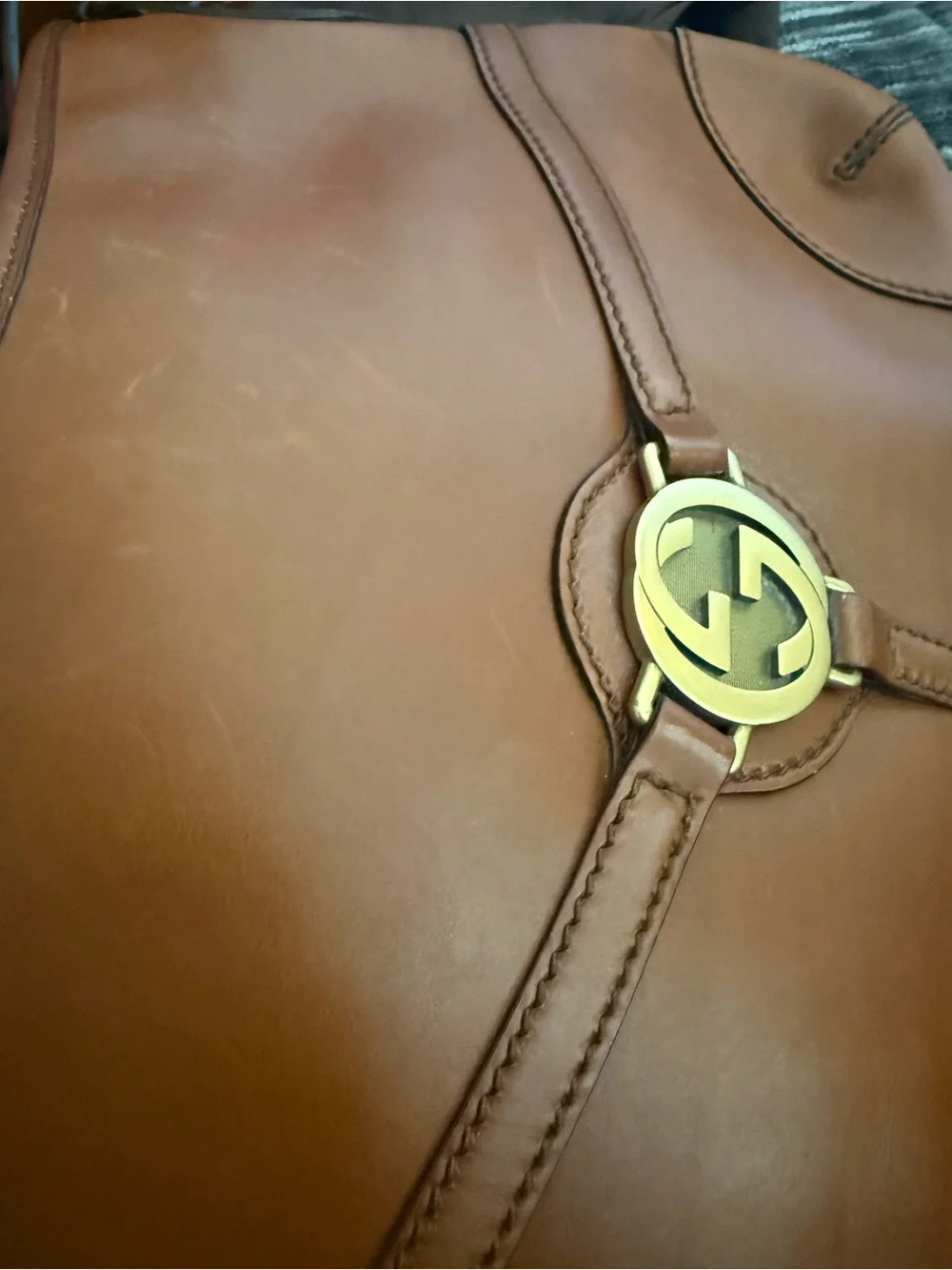 Gucci Brown Leather Reins Hobo Bag